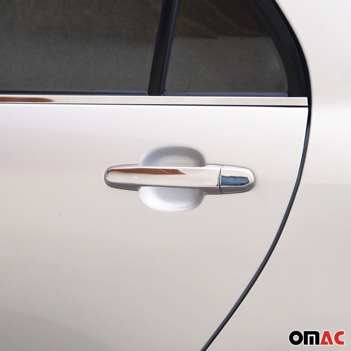 Lexus GX470 Door Handle Cover - Omac - H1 S.Steel - Gloss Silver - '03-'09